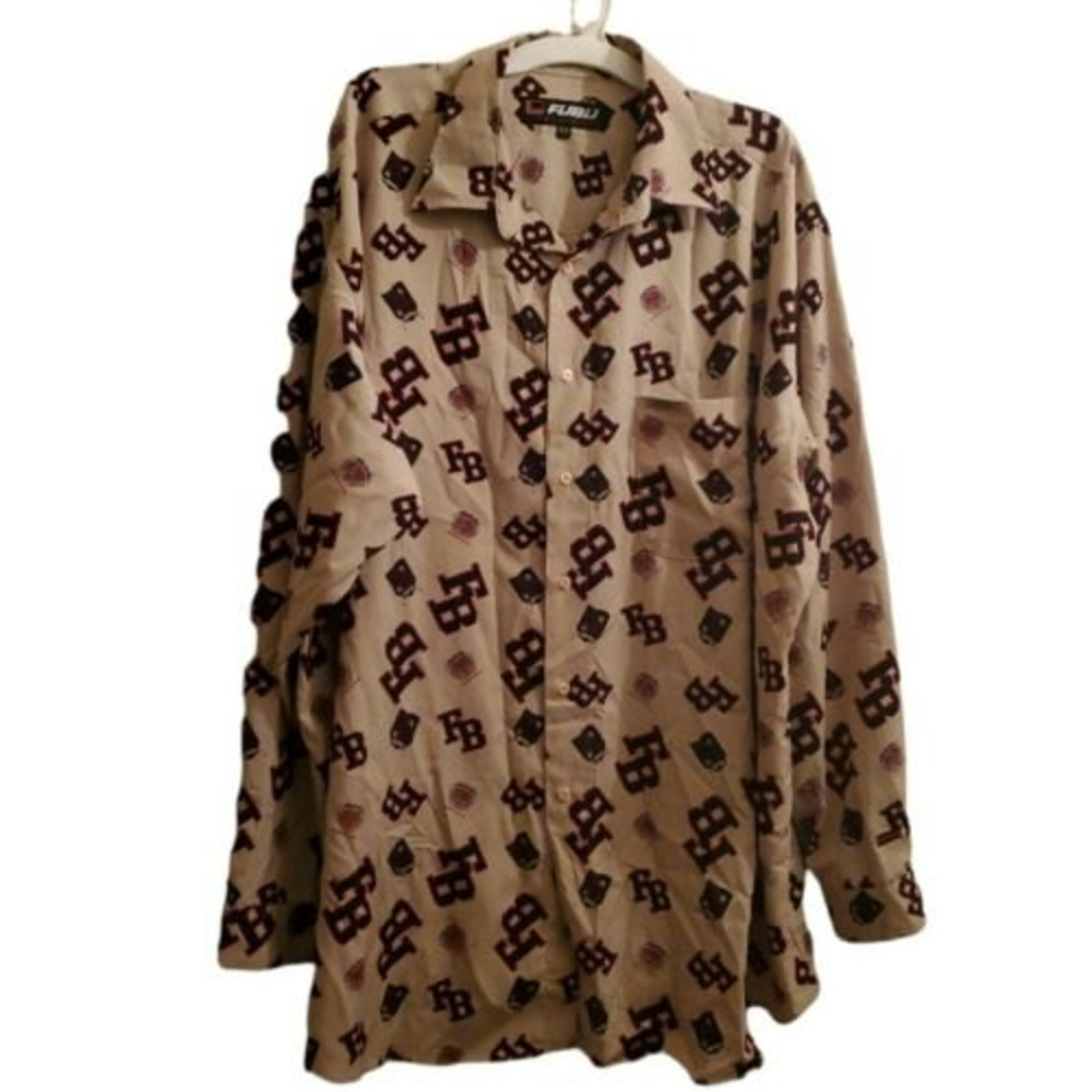 FUBU Collection Vintage Button Down Shirt "FB" Logo Print 3XL